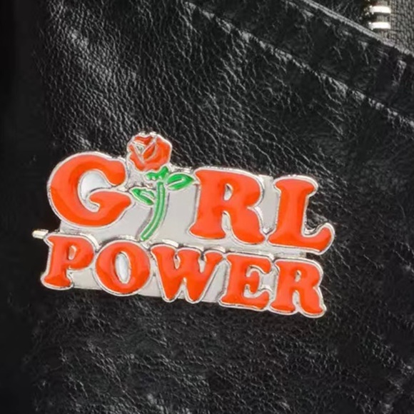 Girl Power x feminist Mental Health Matters colorful enamel cartoon pin lapel - Picture 7 of 11